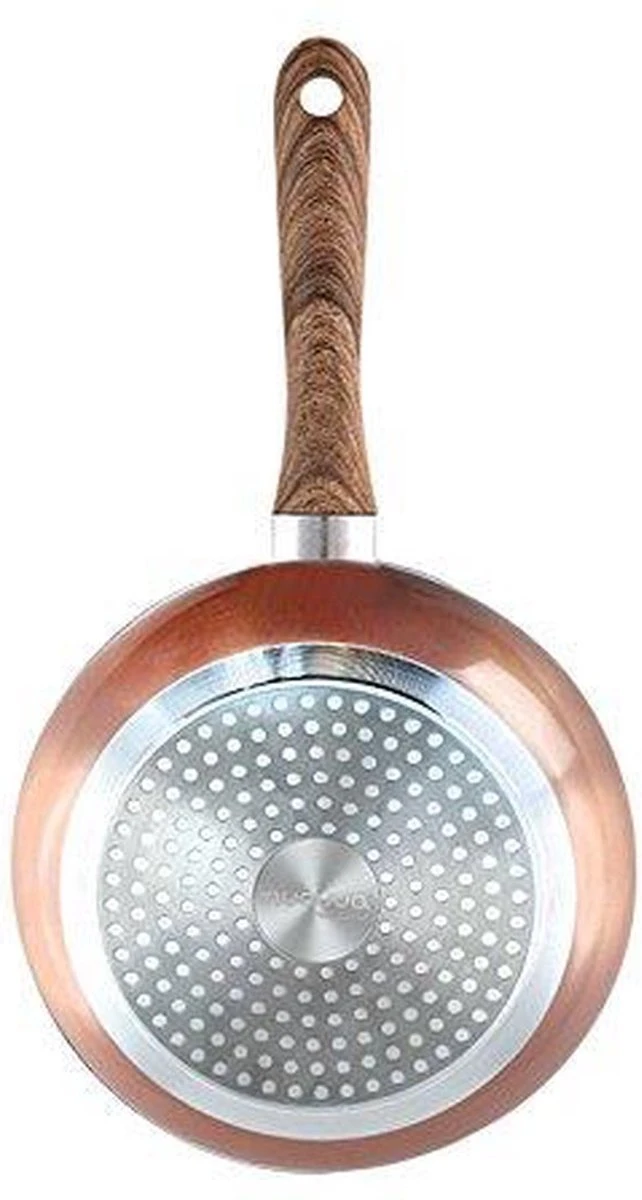 Nuovva Koperen Koekenpan - Keramische Antikleeflaag – Houten Handvat Koekenpan - Ø 24 cm Inductie - PTFE-vrij Nuovva Koperen Koekenpan - Keramische Antikleeflaag – Houten Handvat Koekenpan - Ø 24 Cm Inductie - PTFE-vrij -Keuken Pot