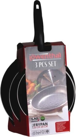Löwenthal Hoogwaardige Koekenpan Set - 3 Stuks - PFOA Vrije Anti-aanbaklaag - Zwart 7 Löwenthal Hoogwaardige Koekenpan Set - 3 Stuks - PFOA Vrije Anti-aanbaklaag - Zwart -Keuken Pot 667x1200