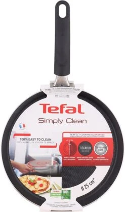Tefal Simply Clean Pannenkoekenpan - Crêpe Pan Non-stick Coating - Pancake Pan - Titanium - Ø25 Cm - Zwart -Keuken Pot 709x1200