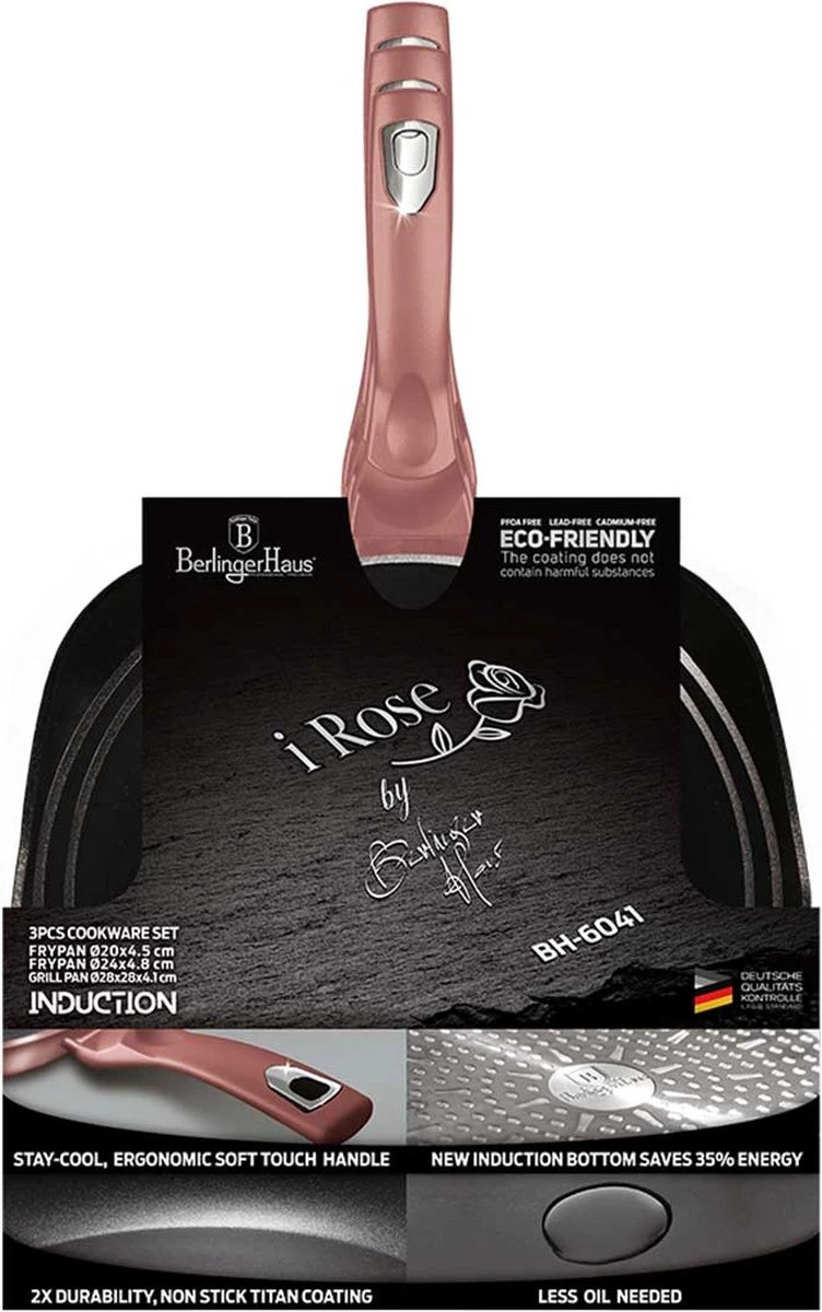 Berlinger Haus 6041 - Braadpannenset - 3 delig - gecoat - rose metallic line Berlinger Haus 6041 - Braadpannenset - 3 Delig - Gecoat - Rose Metallic Line -Keuken Pot 752x1200 5