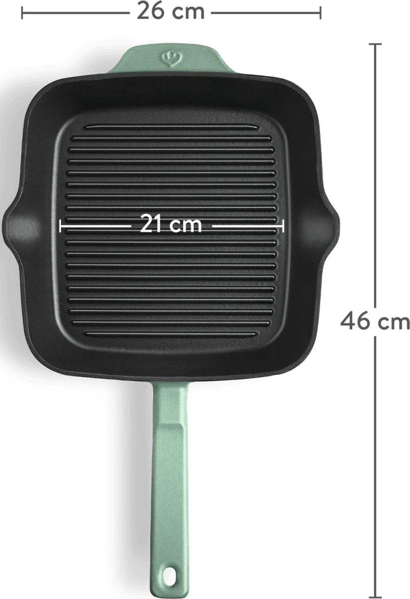 Springlane Gietijzeren Grillpan Mint, 26 cm Springlane Gietijzeren Grillpan Mint, 26 Cm -Keuken Pot