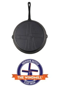 The Windmill Koekenpan Skillet Extra - 31,5 Cm - Gietijzer Zwart -Keuken Pot 832x1200