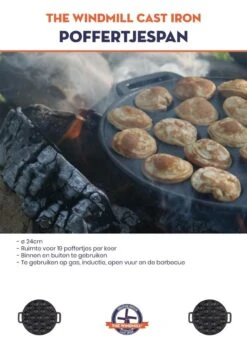 The Windmill Poffertjespan 30 Cm Gietijzer 2,3 Kg Zwart 5 The Windmill Poffertjespan 30 Cm Gietijzer 2,3 Kg Zwart -Keuken Pot 847x1200