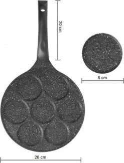 Emoji Pannenkoekenpan Pancake | 26cm | 7 Kop - Marmeren Anti Aanbaklaag Met Smiley -Keuken Pot 911x1200