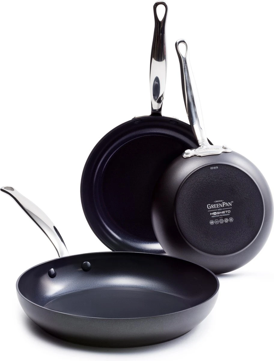 GreenPan Barcelona Infinity Pro koekenpannenset - 3-delig - zwart - inductie - PFAS-vrij GreenPan Barcelona Infinity Pro Koekenpannenset - 3-delig - Zwart - Inductie - PFAS-vrij -Keuken Pot