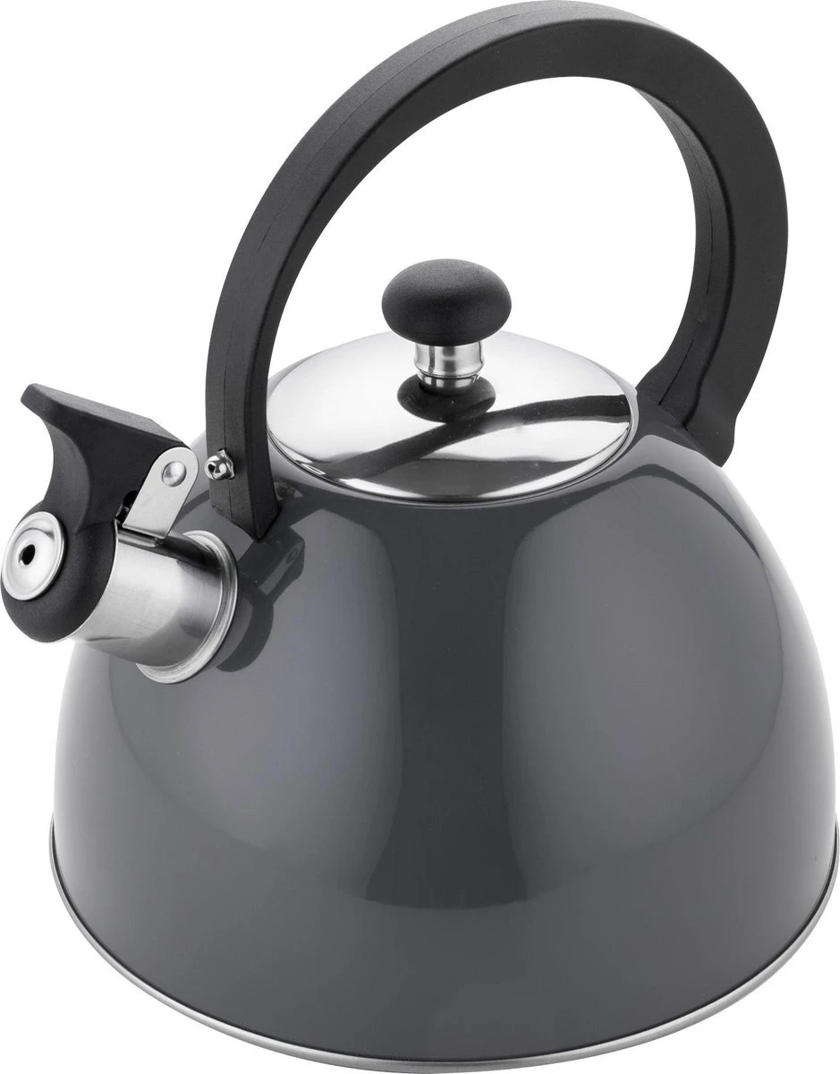 Florina Brillo fluitketel 2,5L voor alle warmtebronnen - Waterketel - donkergrijs Florina Brillo Fluitketel 2,5L Voor Alle Warmtebronnen - Waterketel - Donkergrijs -Keuken Pot