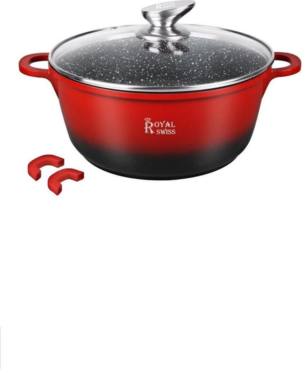 Royal Swiss Inductie Braadpan 20 cm Pannenset met Antiaanbaklaag en Steencoating Glazen Deksel Kleur Rood Royal Swiss Inductie Braadpan 20 Cm Pannenset Met Antiaanbaklaag En Steencoating Glazen Deksel Kleur Rood -Keuken Pot 983x1200 1